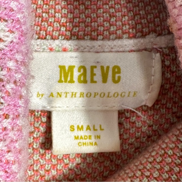 Anthropologie Maeve turtleneck sweater, size S, pink/brown stripe, - Picture 2 of 10